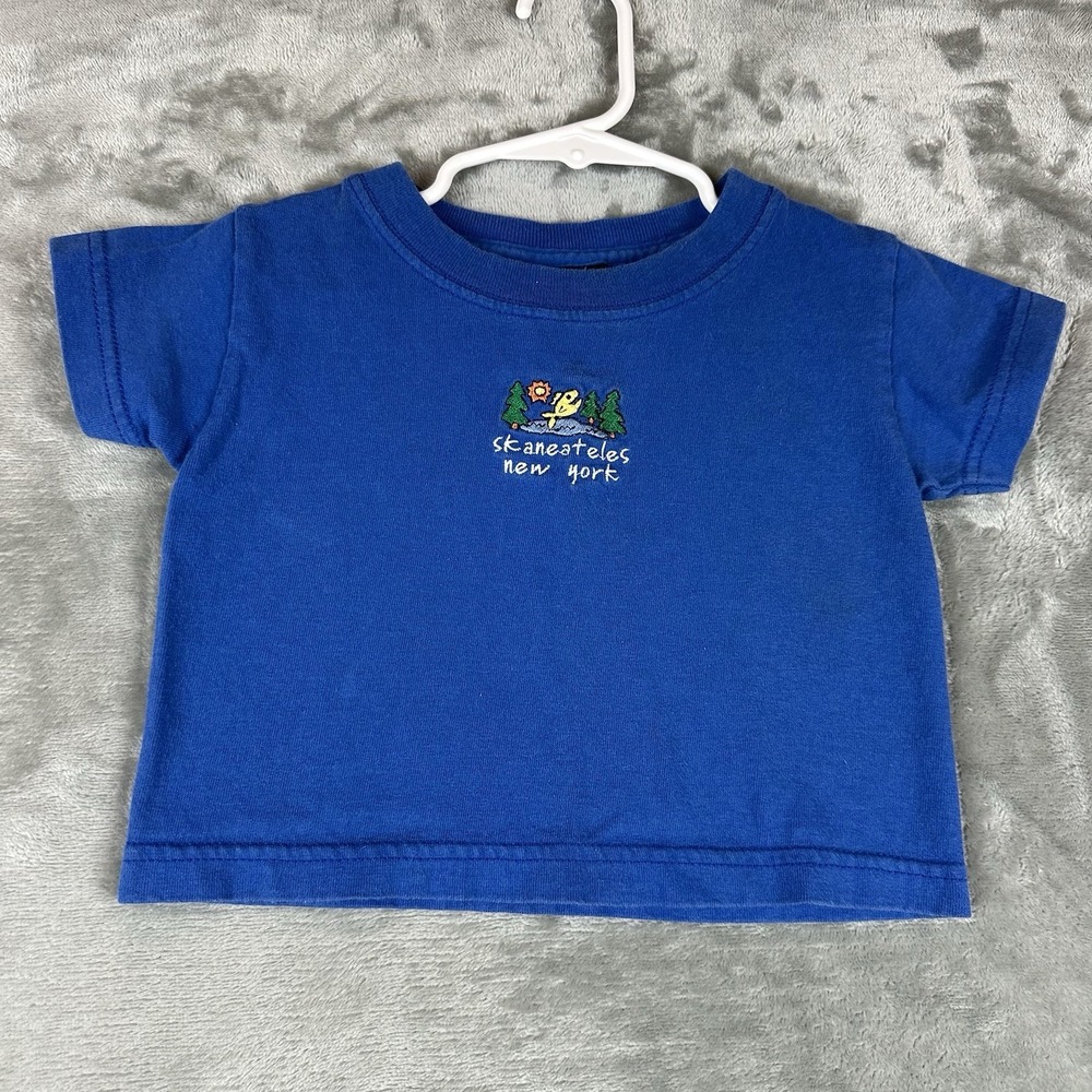 VTG Skaneateles New York T-Shirt Boys 1 Yr Blue 100% Cotton Embroidered
